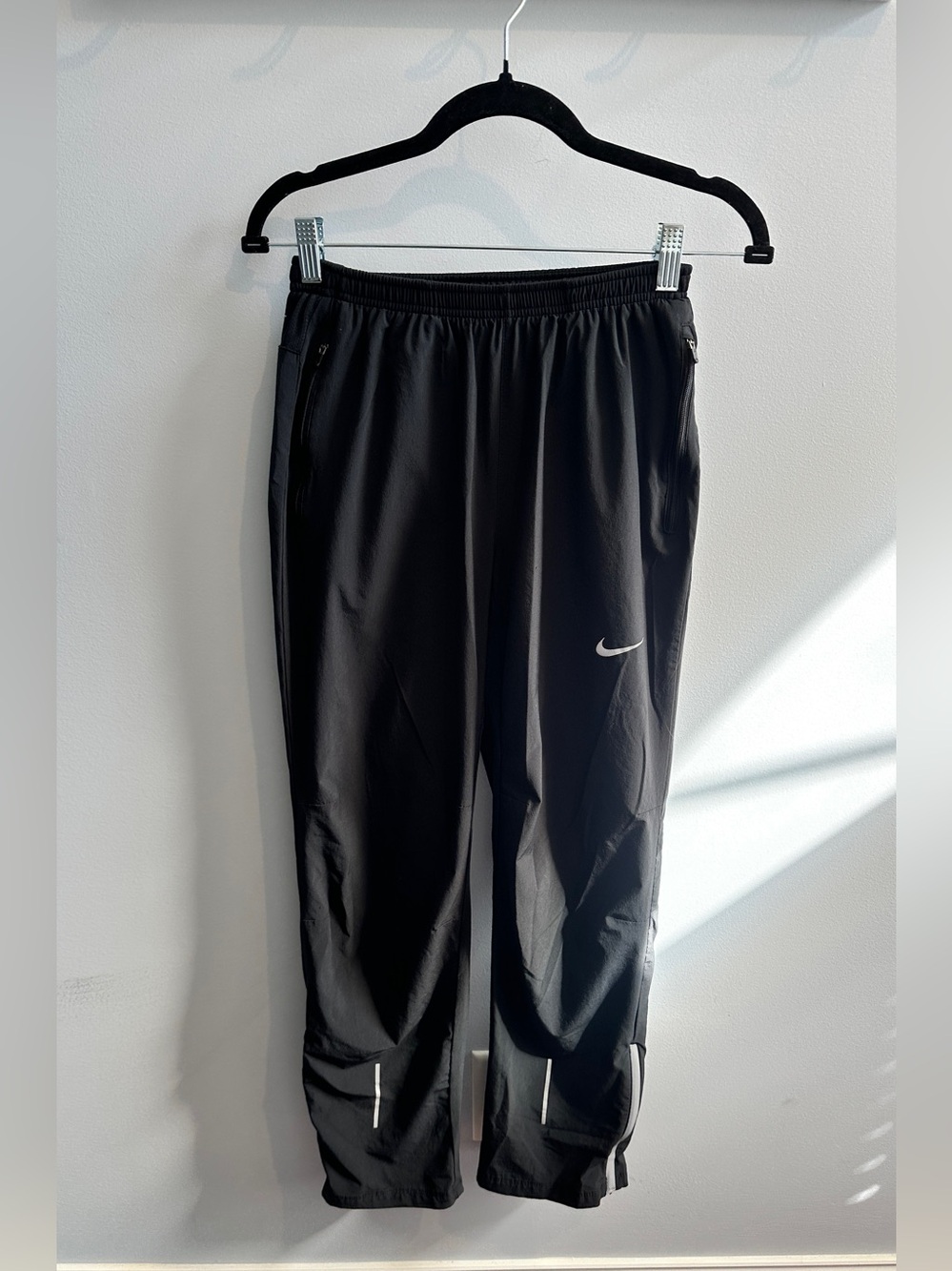 Nike Black Track Pants with White Swoosh